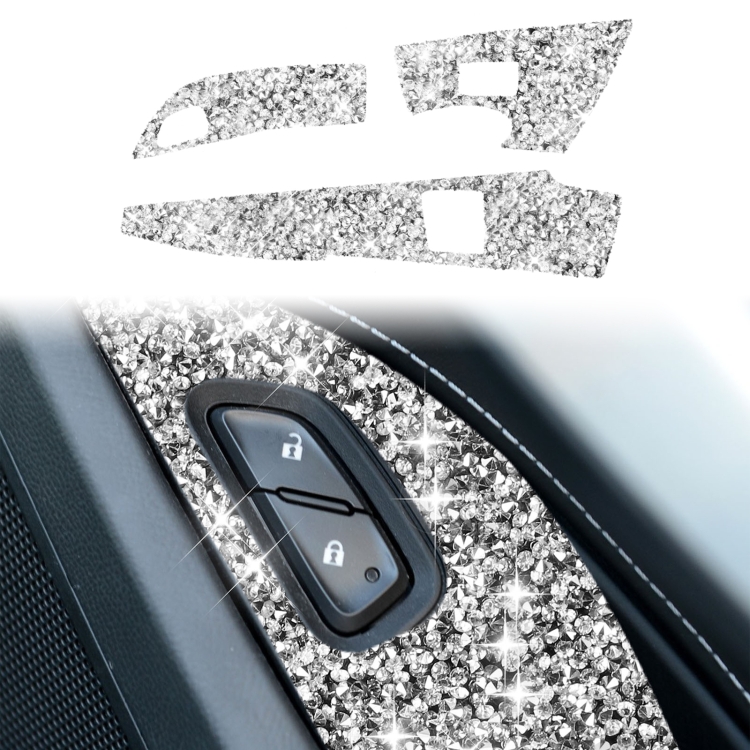 EDA0057775.jpg Para Chevrolet Corvette C7 2014-2019 Panel de botones de puerta de coche pegatina decorativa de diamante, unidad izquierda - Imagen 1