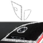 Para Chevrolet Corvette C7 2014-2019 marco de altavoz de puerta de coche pegatina decorativa de diamante, unidad izquierda