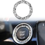 Para BMW Serie 3 E90 / E92 / E93 2009-2012, pegatina decorativa de diamante con anillo de inicio de un clic para coche