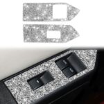 3 pegatinas decorativas de diamante para panel elevador de cristal de ventana de coche, volante a la izquierda, Window Glass Lifter Panel