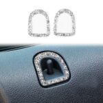 Etiqueta engomada decorativa del diamante del marco de la cerradura de la puerta del coche 2pcs, volante a la izquierda, Door Lock Frame