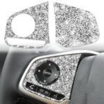 Para Honda Civic 2016-2019 botones de volante de coche pegatina decorativa de diamante de baja configuración, conducción izquierda y derecha