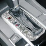 Para Honda Civic 2016-2019, marco de botón de engranaje de coche, pegatina decorativa de diamante, volante a la izquierda