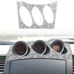 Para Nissan 350Z 2003-2009 Radio de coche Consola de aire acondicionado Etiqueta decorativa de diamante, Unidad derecha