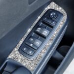 Para Dodge Charger 2011-2014 4 unids/set Panel de elevación de ventana de coche pegatina decorativa de diamante, volante a la izquierda