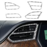 Para Tesla Model X, instrumento de Control Central de coche, salida de aire, pegatina de diamante, unidad izquierda