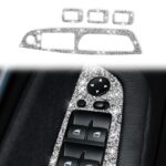 Para BMW X5 E70 2008-2013 / X6 E71 2009-2014 Panel elevador de ventana de coche pegatina decorativa de diamante, Lift Panel High Configuration Left Drive