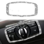 Para BMW X5 E70 / X6 E71 2008-2013 Marco de interruptor de faro de coche pegatina decorativa de diamante, Headlight Switch Frame