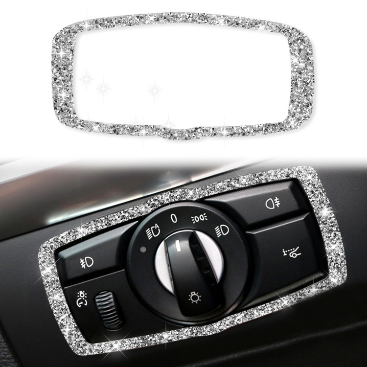 EDA005835801.jpg Para BMW X5 E70 / X6 E71 2008-2013 Marco de interruptor de faro de coche pegatina decorativa de diamante, Headlight Switch Frame - Imagen 1