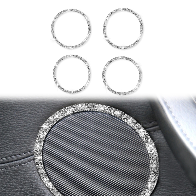 EDA005836101.jpg Para BMW E70 2008-2013 / E71 2008-2014 4 Uds pegatina decorativa de diamante circular con bocina de coche, 4pcs Horn Circle - Imagen 1