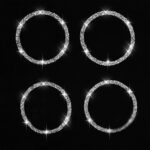 Para BMW E70 2008-2013 / E71 2008-2014 4 Uds pegatina decorativa de diamante circular con bocina de coche, 4pcs Horn Circle - Imagen 2