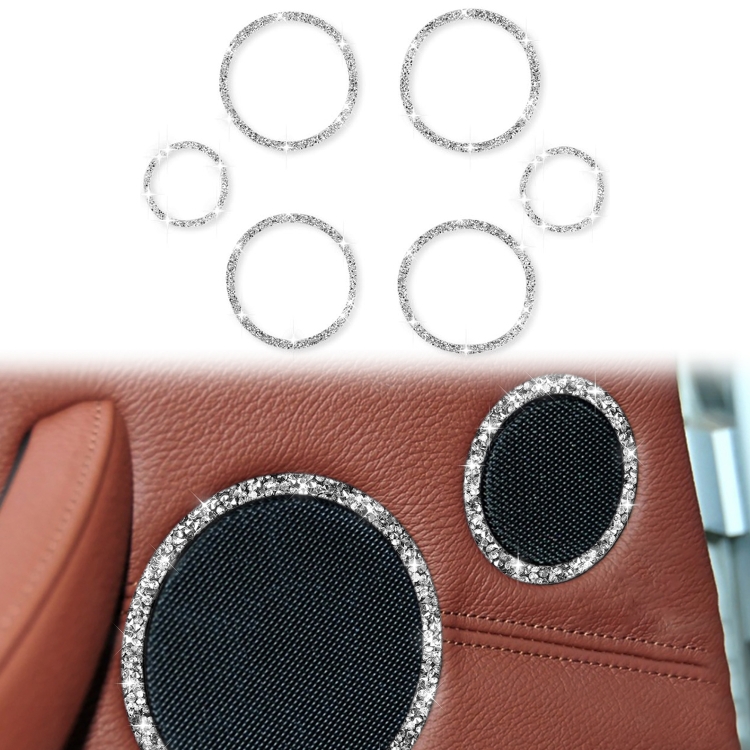 EDA005836301.jpg Para BMW E70 2008-2013 / E71 2008-2014 6 uds pegatina decorativa de diamante circular con bocina de coche, 6pcs Horn Circle - Imagen 1