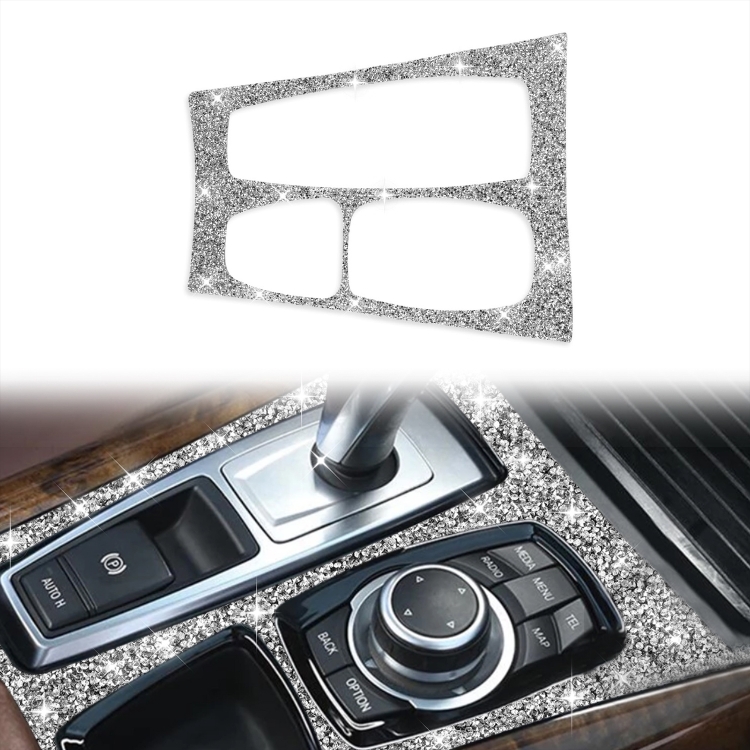EDA005836801.jpg Para BMW X5 E70 2008-2013 / X6 E71 2009-2014 Panel de engranaje de coche pegatina decorativa de diamante, Gear Panel, High Configuration Left Drive - Imagen 1