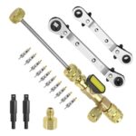 15 unids/set herramienta de desmontaje del núcleo de la válvula de aire acondicionado con llave de reparación y núcleo de válvula
