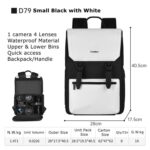Cwatcun D79 Mochila para cámara Cámara multifuncional Bolsa de hombros dobles, 40.5 x 28 x 17.5cm Small - Imagen 3