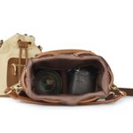 Cwatcun D82 Paquete Bolsa para lentes con cordón Bolsa cruzada para cámara de PU - Imagen 4