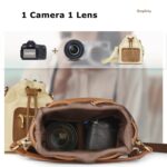 Cwatcun D82 Paquete Bolsa para lentes con cordón Bolsa cruzada para cámara de PU - Imagen 5