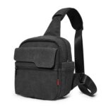 Bolso para cámara Cwatcun D93 Bolso de hombro de lona, 19.5 x 13.5 x 25cm Black