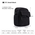 Bolso para cámara Cwatcun D93 Bolso de hombro de lona, 19.5 x 13.5 x 25cm Black - Imagen 3