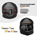 Bolso para cámara Cwatcun D93 Bolso de hombro de lona, 19.5 x 13.5 x 25cm Black - Imagen 4