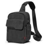 Bolso para cámara Cwatcun D93 Bolso de hombro de lona, 21 x 14 x 30cm Black