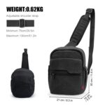 Bolso para cámara Cwatcun D93 Bolso de hombro de lona, 21 x 14 x 30cm Black - Imagen 2
