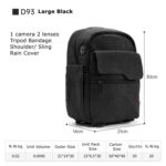 Bolso para cámara Cwatcun D93 Bolso de hombro de lona, 21 x 14 x 30cm Black - Imagen 3