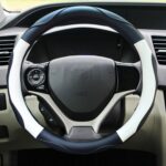 Cubierta de volante antideslizante universal para automóvil de cuero de súper fibra, diámetro: 38 cm