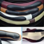 Cubierta de volante antideslizante universal para automóvil de cuero de súper fibra, diámetro: 38 cm - Imagen 4