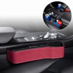 Caja de consola multifuncional para coche, portavasos, caja de almacenamiento lateral para hueco de asiento, estilo de plumas rizadas, Red Front Passenger Seat