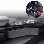 Caja de consola multifuncional para coche, portavasos, caja de almacenamiento lateral para hueco de asiento, estilo de plumas rizadas, Grey Front Passenger Seat