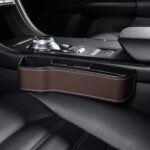 Caja de consola multifuncional para coche, portavasos, caja de almacenamiento lateral para espacio de asiento, estilo de cuero, Brown Main Driver Seat - Imagen 2