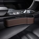 Caja de consola multifuncional para coche, portavasos, caja de almacenamiento lateral para espacio de asiento, estilo de cuero, Brown Front Passenger Seat - Imagen 2