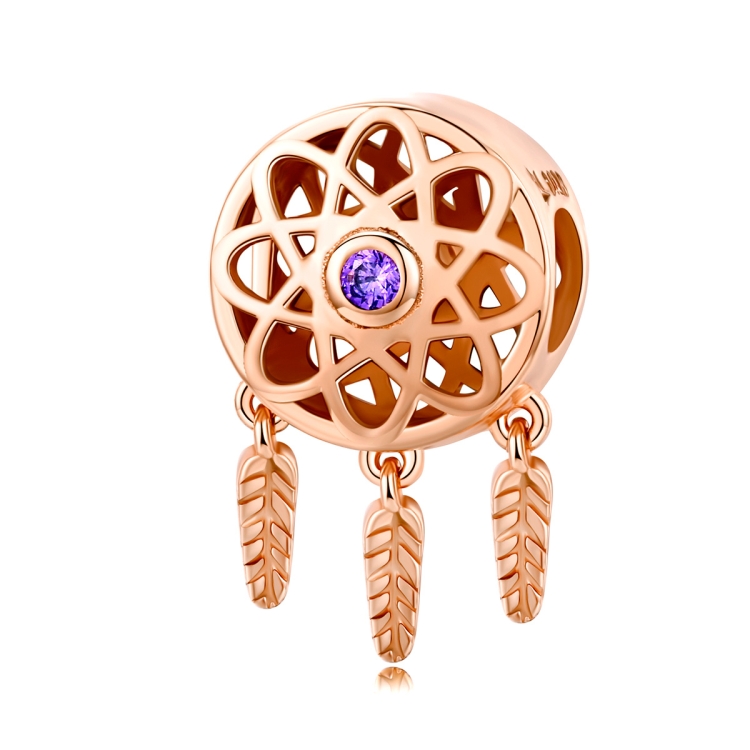 EDA006216.jpg Cuentas huecas de bricolaje de plata pura chapadas con cuentas sueltas de oro rosa - Imagen 1
