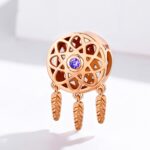 Cuentas huecas de bricolaje de plata pura chapadas con cuentas sueltas de oro rosa - Imagen 2