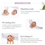 Cuentas huecas de bricolaje de plata pura chapadas con cuentas sueltas de oro rosa - Imagen 3