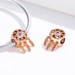 Cuentas huecas de bricolaje de plata pura chapadas con cuentas sueltas de oro rosa - Imagen 4