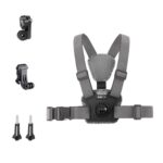 Correa de pecho ajustable para cinturón de montaje en el cuerpo con soporte y tornillo, 4 in 1