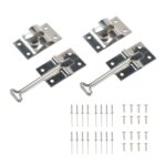 Juego de 2 ganchos para puerta de acero inoxidable de 4 pulgadas con tornillos para furgonetas, vehículos recreativos y camiones, 2pcs / Set