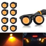 10 Uds 23mm 1,5 W DC12V luz de ojo de águila para motocicleta luz estroboscópica de doble lente, DC12V (Yellow Light)