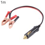 Cable de conexión con pinza de cocodrilo para encendedor de cigarrillos de 1 m para cargar baterías de automóvil