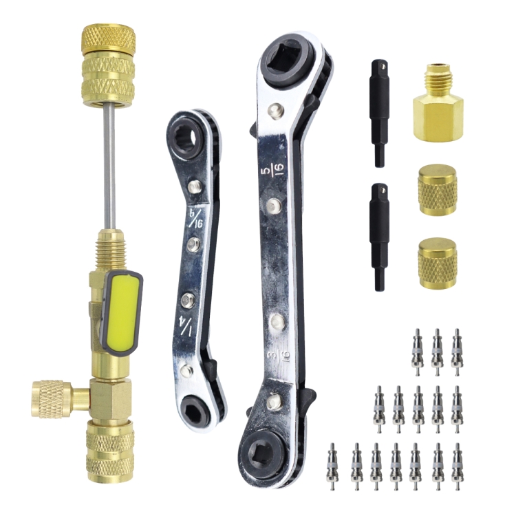 EDA006896401A.jpg Juego de 23 extractores de núcleo de válvula de aire acondicionado con llave, 23pcs / Set - Imagen 1