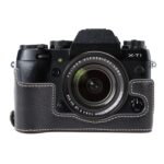 Estuche para cámara de cuero sintético con textura de búfalo, For FUJIFILM X-T1