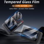 Para DJI Osmo Action 5 Pro Sunnylife 3 en 1 Protector de lente Pantalla delantera y trasera Películas de vidrio templado, 1 + 1 + 1 Sets - Imagen 2