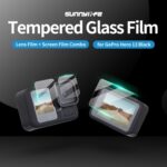Protector de lente 3 en 1 Sunnylife para GoPro HERO13 Black, película de vidrio templado para pantalla delantera y trasera, 2 + 2 + 2 Sets - Imagen 2