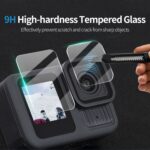 Protector de lente 3 en 1 Sunnylife para GoPro HERO13 Black, película de vidrio templado para pantalla delantera y trasera, 2 + 2 + 2 Sets - Imagen 3