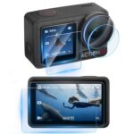 STARTRC 3 en 1 Protector de lente Pantalla delantera y trasera Películas de vidrio templado, For DJI Osmo Action 5 Pro