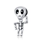 S925 cuentas de esqueleto de calavera de plata esterlina DIY pulsera collar accesorios