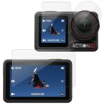 Película de vidrio templado para pantalla trasera + pantalla frontal + lente de cámara trasera imak, For DJI Osmo Action 5 Pro