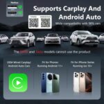 2 in 1 mini USB Wired to Wireless Car CarPlay / Android Auto Box Adapter, mini (Silver) - Imagen 3